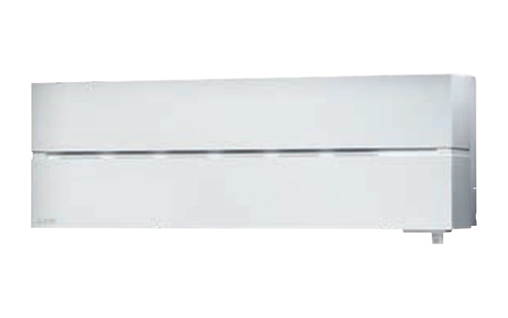 Valkoinen Mitsubishi Electric LN -ilmalämpöpumpun sisäyksikkö